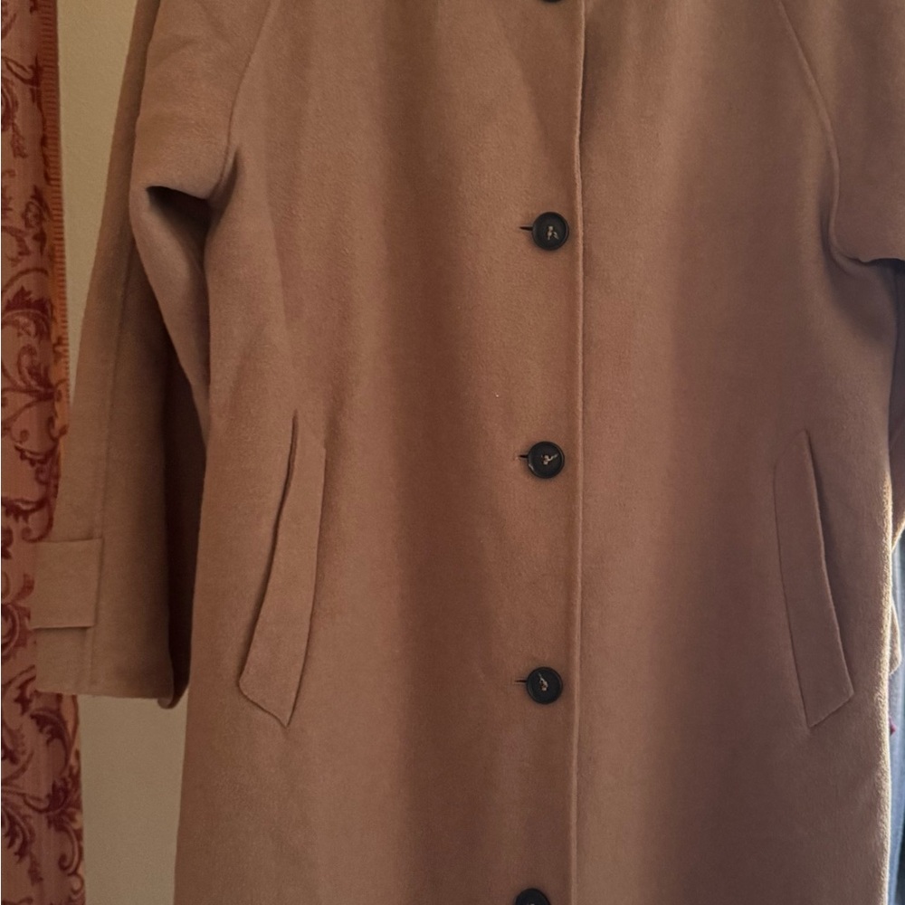 Bernardo Camel Button-Up Trench Coat